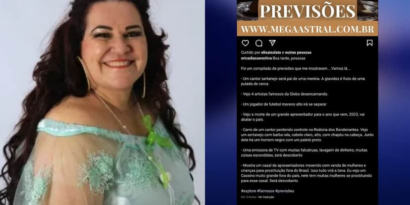 Érica Sensitiva previu a morte de 4 atores da Globo e vários escândalos (Foto: Reprodução/Instagram) Érica Sensitiva previu a morte de 4 atores da Globo e vários escândalos (Foto: Reprodução/Instagram)