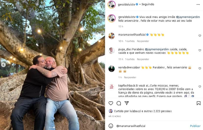 Geraldo Luís surgiu dando beijo em famoso diretor de novelas (Foto: Reprodução/ Instagram) Geraldo Luís surgiu dando beijo em famoso diretor de novelas (Foto: Reprodução/ Instagram)