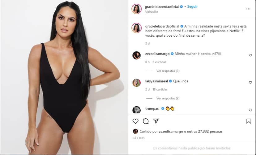 Graciele Lacerda - Foto: Reprodução Graciele Lacerda - Foto: Reprodução
