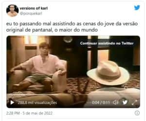 Jove da primeira versão, faz mais sucesso do que do remake (Foto: Reprodução / Twitter) Jove da primeira versão, faz mais sucesso do que do remake (Foto: Reprodução / Twitter)