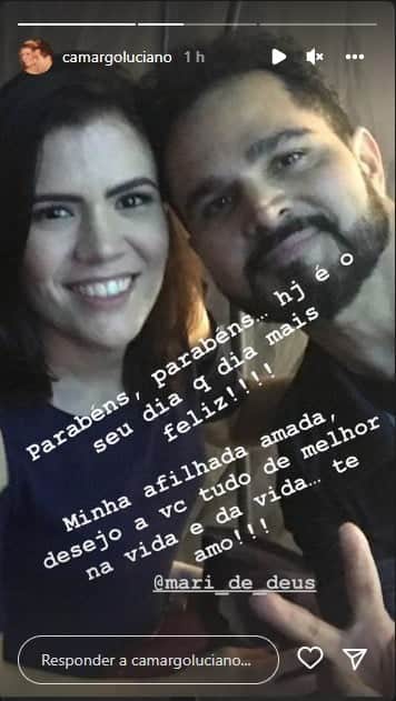 Luciano Camargo e sua afilhada - Foto: Reprodução Luciano Camargo e sua afilhada - Foto: Reprodução