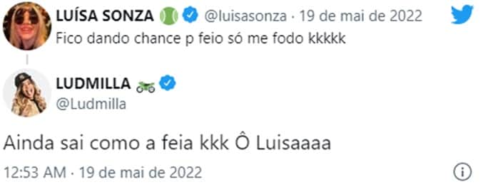 Luísa Sonza e Ludmilla interagiram Luísa Sonza e Ludmilla interagiram