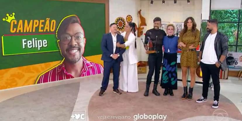 Felipe venceu o "Jogo das Panelas" 2022 (Foto: Reprodução/TV Globo) Felipe venceu o "Jogo das Panelas" 2022 (Foto: Reprodução/TV Globo)