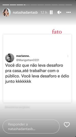 Natasha Dantas comentou sobre trabalhar com o público (Foto: Reprodução) Natasha Dantas comentou sobre trabalhar com o público (Foto: Reprodução)