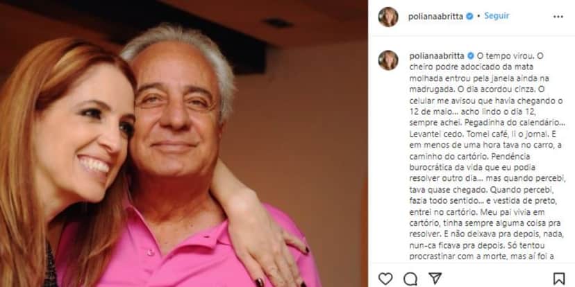 Poliana Abritta lamentou 1 ano da morte do pai (Foto: Reprodução/Instagram) Poliana Abritta lamentou 1 ano da morte do pai (Foto: Reprodução/Instagram)