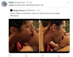 Cena de sexo e beijos ardentes deixaram a web em polvorosa em Pantanal (Foto: Reprodução / Twitter) Cena de sexo e beijos ardentes deixaram a web em polvorosa em Pantanal (Foto: Reprodução / Twitter)