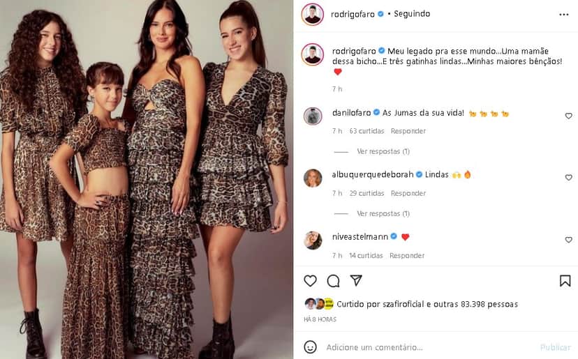 Rodrigo Faro postou fotos das filhas e da esposa e abriu o coração (Foto: Reprodução/ Instagram) Rodrigo Faro postou fotos das filhas e da esposa e abriu o coração (Foto: Reprodução/ Instagram)