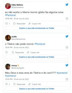 Telespectador da novela calmou na web para que Tibério não morra (Foto: Reprodução / Twitter) Telespectador da novela calmou na web para que Tibério não morra (Foto: Reprodução / Twitter)