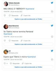 Público de Pantanal se comoveu com facada de Tibério (Guito) (Foto: Reprodução / Twitter) Público de Pantanal se comoveu com facada de Tibério (Guito) (Foto: Reprodução / Twitter)