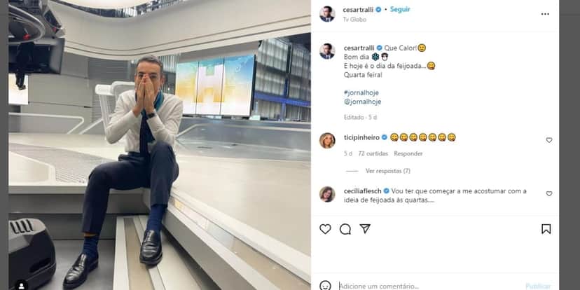César Tralli vai ao chão em estúdios do JH, leva mãos ao rosto e expõe sofrimento na Globo: "Hoje é o da"