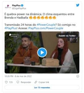 Briga começou entre Brenda e Hadballa e escalou para uma confusão generalizada no 'Power Couple' (Foto: Reprodução / Playplus) Briga começou entre Brenda e Hadballa e escalou para uma confusão generalizada no 'Power Couple' (Foto: Reprodução / Playplus)