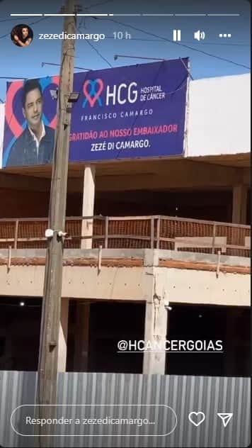 Zezé Di Camargo no Hospital do Câncer de Goiás - Foto: Reprodução Zezé Di Camargo no Hospital do Câncer de Goiás - Foto: Reprodução