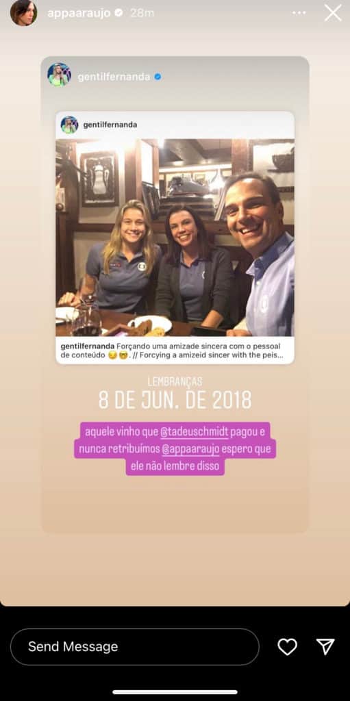 "Forçando uma amizade", Ana Paula Araújo expõe o que Tadeu Schmidt fez: "Espero que não lembre disso" "Forçando uma amizade", Ana Paula Araújo expõe o que Tadeu Schmidt fez: "Espero que não lembre disso"