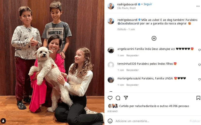 Post de Rodrigo Bocardi no Instagram (Foto: Reprodução) Post de Rodrigo Bocardi no Instagram (Foto: Reprodução)