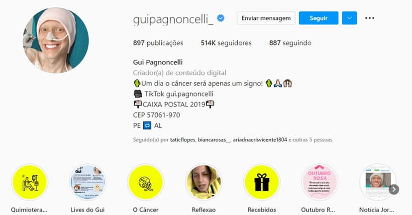 Segundo o influenciador, seu perfil foi hackeado em outubro do ano passado Segundo o influenciador, seu perfil foi hackeado em outubro do ano passado