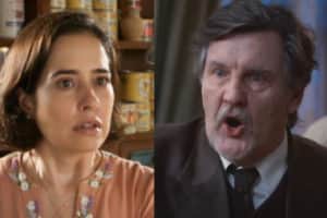 Heloísa (Paloma Duarte) vai urrar de dor após tomar chá envenenado pelo cunhado na novela Além da Ilusão (Foto: Reprodução / Globo) Heloísa (Paloma Duarte) vai urrar de dor após tomar chá envenenado pelo cunhado na novela Além da Ilusão (Foto: Reprodução / Globo)