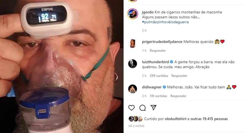 João Gordo mostra as consequência do tabagismo em sua saúde João Gordo mostra as consequência do tabagismo em sua saúde