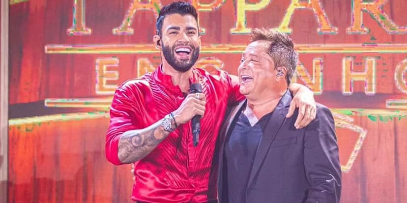 Leonardo esquece o nome da nora e precisa da ajuda de Gusttavo Lima (Foto: Reprodução) Leonardo esquece o nome da nora e precisa da ajuda de Gusttavo Lima (Foto: Reprodução)