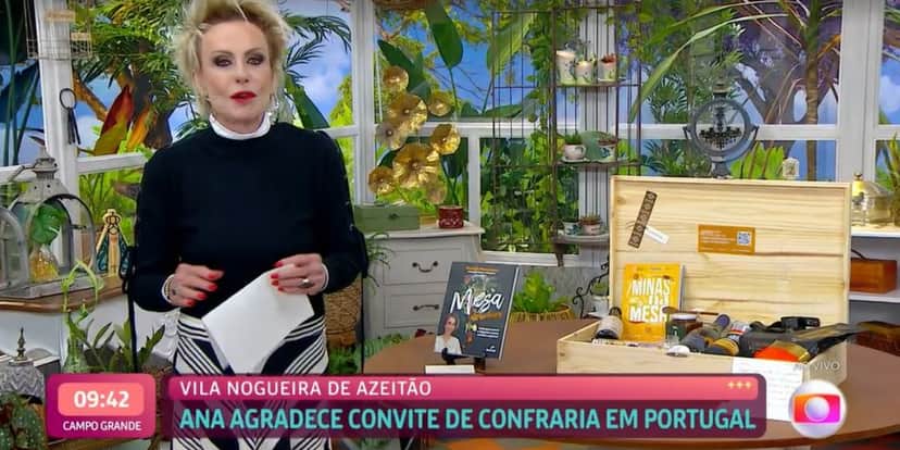 Ana Maria Braga ganhou homenagem de confraria no "Mais Você" (Foto: Reprodução/TV Globo) Ana Maria Braga ganhou homenagem de confraria no "Mais Você" (Foto: Reprodução/TV Globo)