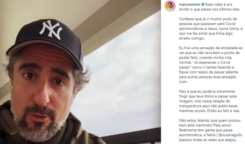 Marcos Mion em seu vídeo nas redes sociais sobre Covid-19 Marcos Mion em seu vídeo nas redes sociais sobre Covid-19