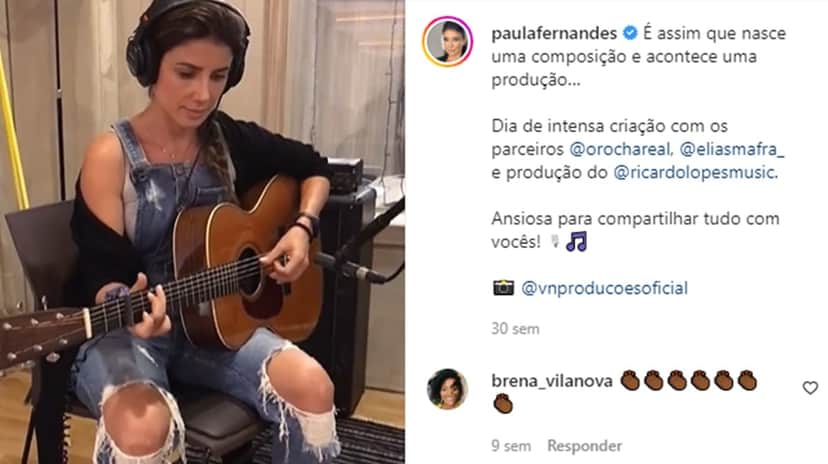 Paula Fernandes compondo suas canções e mostrando ao público nascimento de 'novo filho Paula Fernandes compondo suas canções e mostrando ao público nascimento de 'novo filho