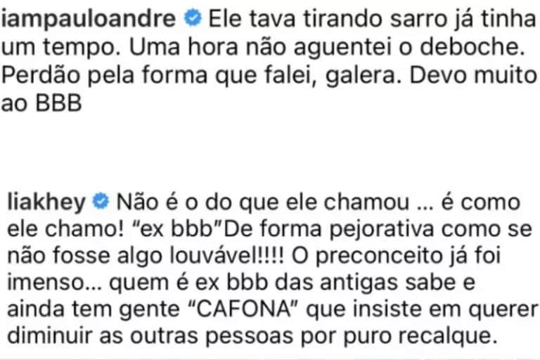 Paulo André se manifesta sobre polêmica e é defendido nas redes sociais (Foto: Reprodução/Instagram) Paulo André se manifesta sobre polêmica e é defendido nas redes sociais (Foto: Reprodução/Instagram)