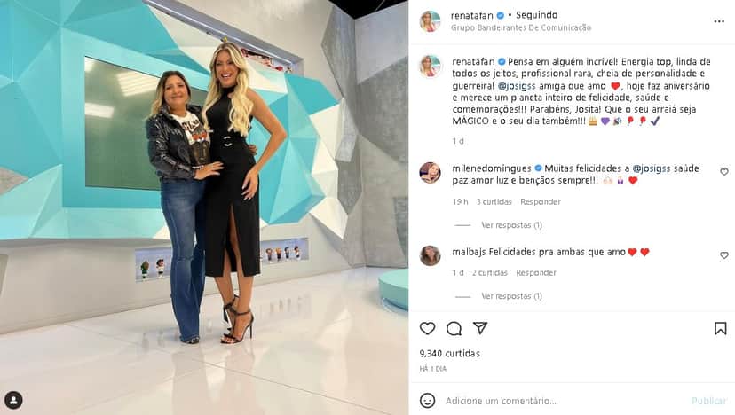Apresentadora surgiu com mulher (Foto: Reprodução/ Instagram) Apresentadora surgiu com mulher (Foto: Reprodução/ Instagram)