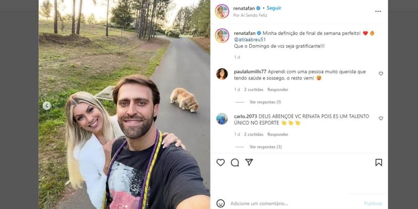 Renata Fan deixa postura discreta de lado, surge ao lado de grande amor e assume paixão: "Sendo feliz" Renata Fan deixa postura discreta de lado, surge ao lado de grande amor e assume paixão: "Sendo feliz"