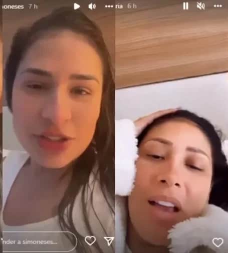Simone e Simaria gravaram vídeos e ignoraram a polêmica no show (Foto: Reprodução/ Instagram) Simone e Simaria gravaram vídeos e ignoraram a polêmica no show (Foto: Reprodução/ Instagram)