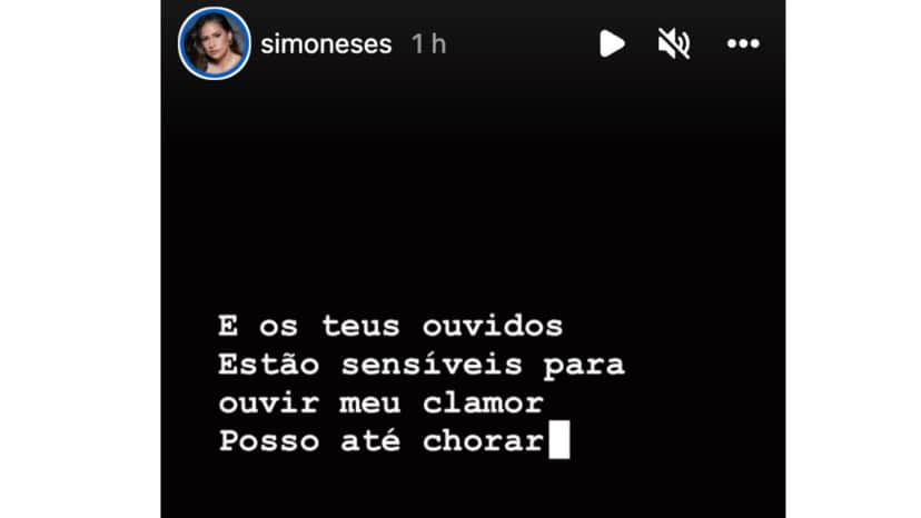 Post de Simone nos stories (Foto: Reprodução/Instagram) Post de Simone nos stories (Foto: Reprodução/Instagram)