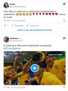 Brigando feito gato e rato em O Cravo e a Rosa, o público sempre soube que no fundo Catarina e Petruchio são completamente apaixonados (Foto: Reprodução / Twitter) Brigando feito gato e rato em O Cravo e a Rosa, o público sempre soube que no fundo Catarina e Petruchio são completamente apaixonados (Foto: Reprodução / Twitter)