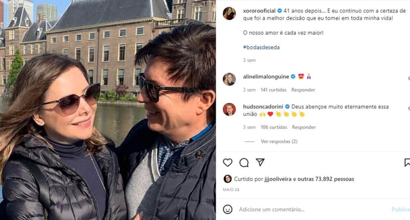 Declaração de Xororó para sua esposa Noely Declaração de Xororó para sua esposa Noely