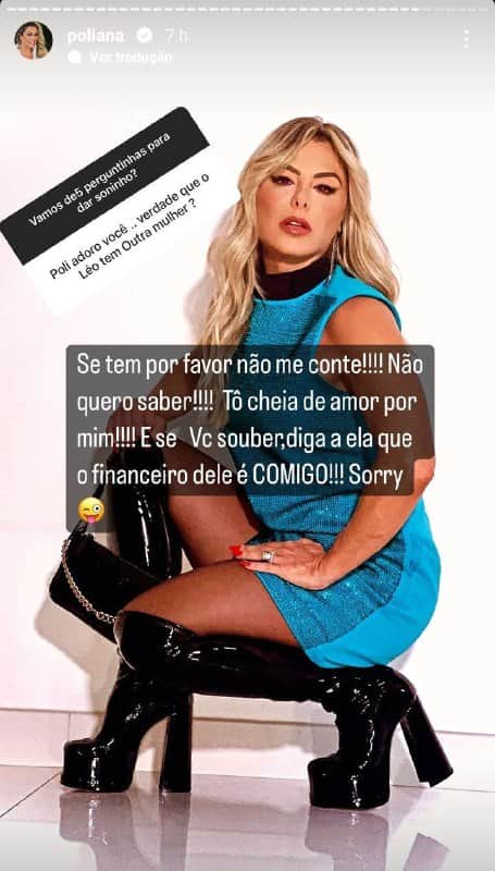 Poliana Rocha falou da fortuna de Leonardo (Foto: Reprodução/ Instagram) Poliana Rocha falou da fortuna de Leonardo (Foto: Reprodução/ Instagram)