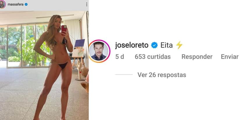 José Loreto comenta foto de Grazi Massafera exibindo corpão (Reprodução : Instagram) José Loreto comenta foto de Grazi Massafera exibindo corpão (Reprodução : Instagram)