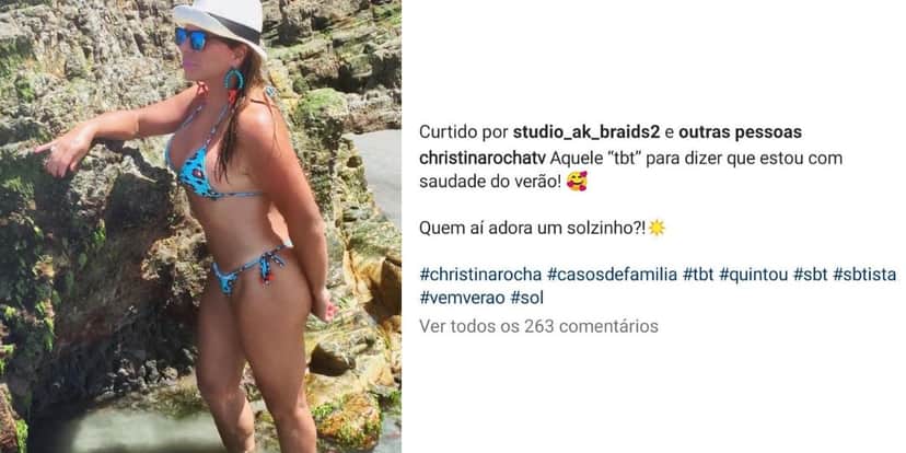 Christina Rocha Exibindo corpo em seu Instagram (Foto. Reprodução: Montagem TV Foco) Christina Rocha Exibindo corpo em seu Instagram (Foto. Reprodução: Montagem TV Foco)