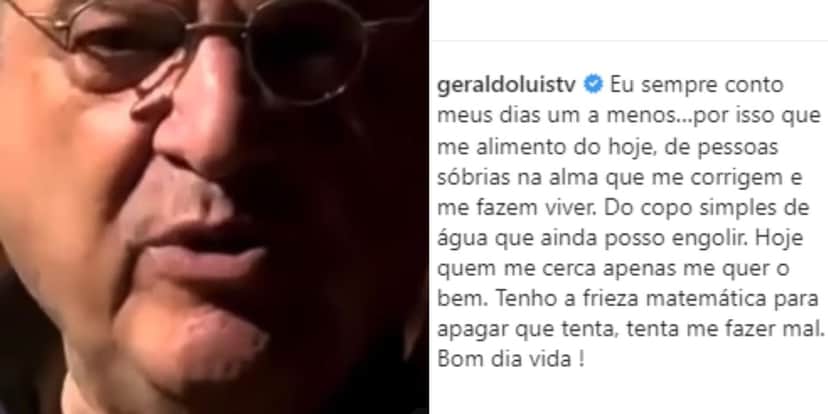 Geraldo Luís em desabafo no Instagram (Reprodução: Montagem TV Foco) Geraldo Luís em desabafo no Instagram (Reprodução: Montagem TV Foco)