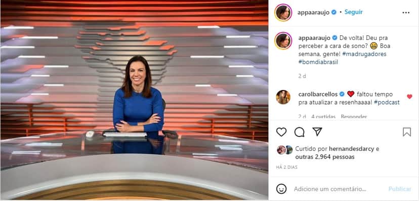 Ana paula Araújo anuncia volta a Globo e recebe recado de jornalista - Foto: Reprodução Ana paula Araújo anuncia volta a Globo e recebe recado de jornalista - Foto: Reprodução