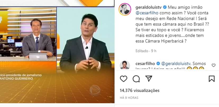 César Filho confessa que ele e Geraldo Luís já quiseram estar em uma câmara hiperbárica César Filho confessa que ele e Geraldo Luís já quiseram estar em uma câmara hiperbárica