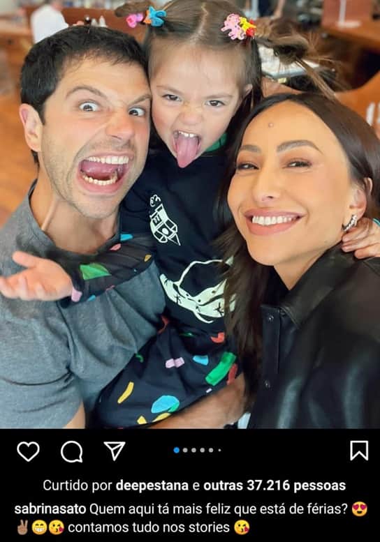 Sabrina Sato expõe viagem de férias com a filha e o marido Sabrina Sato expõe viagem de férias com a filha e o marido