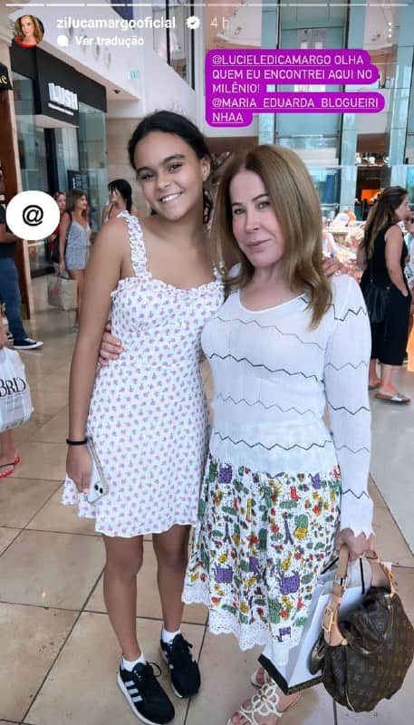 Zilu Godói surgiu agarrada com a filha de Luciele e Denílson (Foto: Reprodução) Zilu Godói surgiu agarrada com a filha de Luciele e Denílson (Foto: Reprodução)