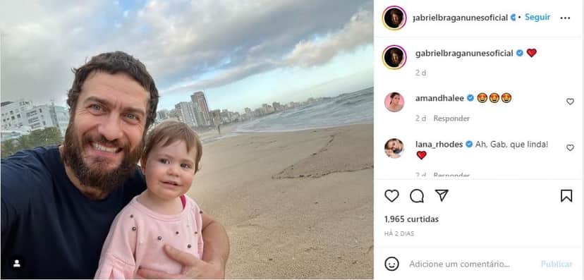 Gabriel Braga Nunes e a pequena Valentina - Foto: Reprodução Gabriel Braga Nunes e a pequena Valentina - Foto: Reprodução