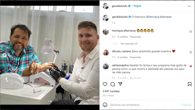 Geraldo Luís expõe história de manicuro ao Brasil - Foto: Reprodução Geraldo Luís expõe história de manicuro ao Brasil - Foto: Reprodução