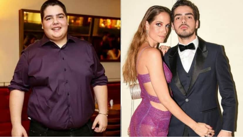 João Guilherme antes com 140kg e atualmente, ao lado da namorada, aos 72kg João Guilherme antes com 140kg e atualmente, ao lado da namorada, aos 72kg