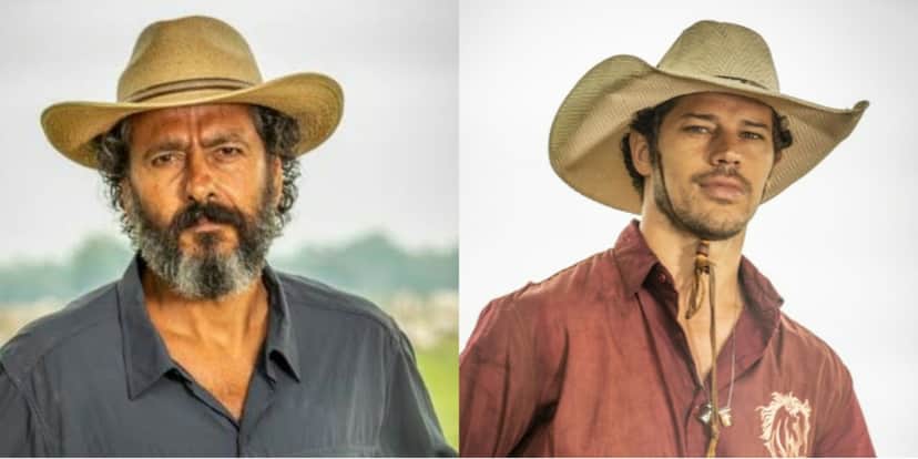 Marcos Palmeira e José Loreto, como Zé Leôncio e Tadeu, respectivamente - Foto: Reprodução Marcos Palmeira e José Loreto, como Zé Leôncio e Tadeu, respectivamente - Foto: Reprodução