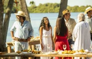 Feliz por casar o herdeiro, José Leôncio (Marcos Palmeira) não economizará e dará a maior festança em Pantanal (Foto: Reprodução / Globo) Feliz por casar o herdeiro, José Leôncio (Marcos Palmeira) não economizará e dará a maior festança em Pantanal (Foto: Reprodução / Globo)
