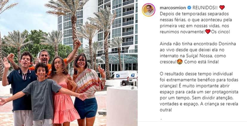 Marcos Mion e sua belíssima família em relato publicado pelo comunicador Marcos Mion e sua belíssima família em relato publicado pelo comunicador