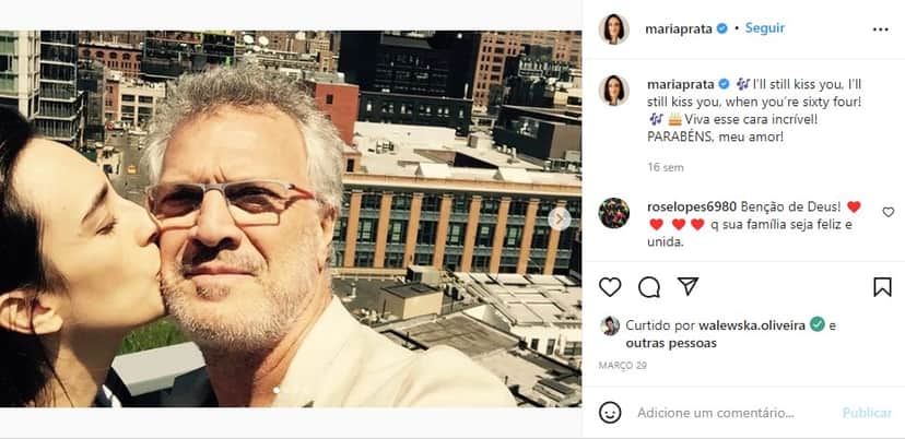 Esposa de Pedro Bial, Maria Prata, faz declaração especial para o amado e surpreende fãs (Foto: Reprodução) Esposa de Pedro Bial, Maria Prata, faz declaração especial para o amado e surpreende fãs (Foto: Reprodução)