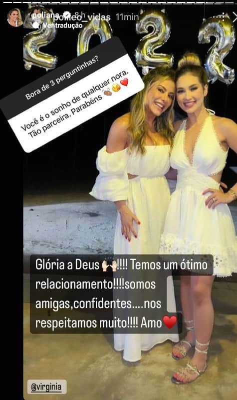 Poliana Rocha falou de sua relação com Virgínia (Foto: Reprodução) Poliana Rocha falou de sua relação com Virgínia (Foto: Reprodução)