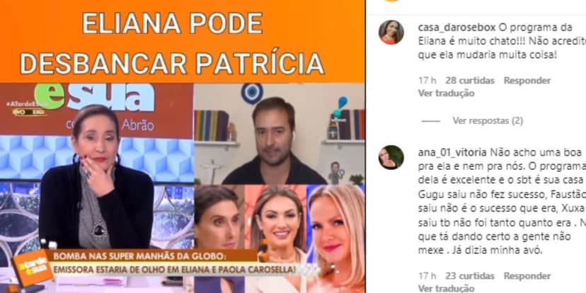 Sonia Abrão expõe ida de Eliana à Globo, reprova o que ouve e confirma: "Espero que não saia do SBT" Sonia Abrão expõe ida de Eliana à Globo, reprova o que ouve e confirma: "Espero que não saia do SBT"