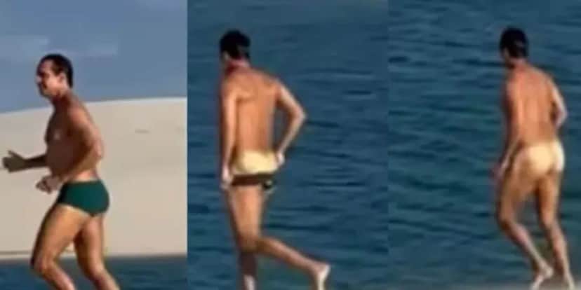Aos 63 anos, galã Victor Fasano tira a sunga e corre peladão em direção a água exibindo tudo Aos 63 anos, galã Victor Fasano tira a sunga e corre peladão em direção a água exibindo tudo
